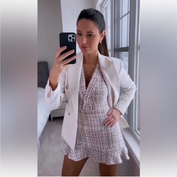 Blogger’s Favorite Zara Textured Weave Dress With Ruffle Trim. XS. NWT. - Picture 5 of 16